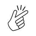 ItÃ¢â¬â¢s simple - finger snap icon in flat style. Easy icon. Finger snapping click flick hand gesture - vector Royalty Free Stock Photo